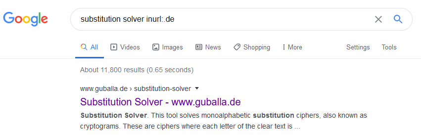 A Google search revealing guballa.de was the domain